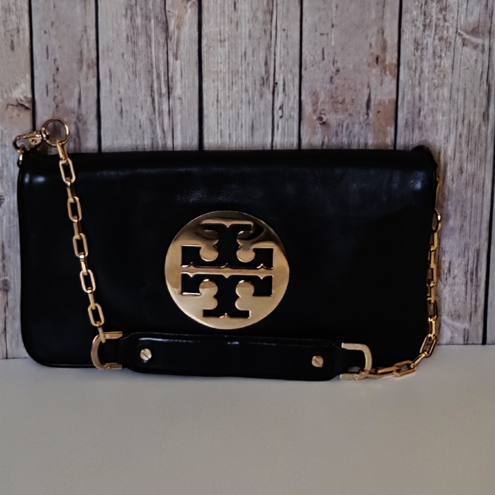 TORY BURCH Black Leather Shoulder/Clutch Bag EUC - Picture 15 of 16